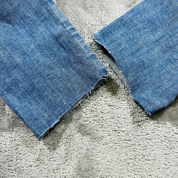 American Eagle Jegging Jeans Womens Sz.4 Short Blue Stretch‎ Mid-Rise Raw Hem - Picture 3 of 13